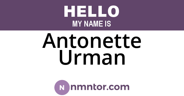 Antonette Urman