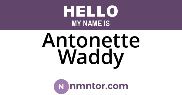 Antonette Waddy