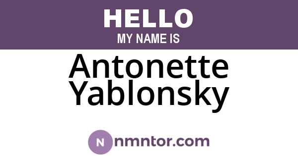 Antonette Yablonsky