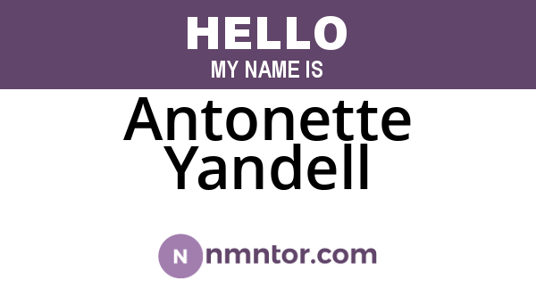 Antonette Yandell
