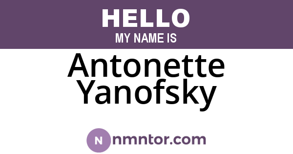 Antonette Yanofsky