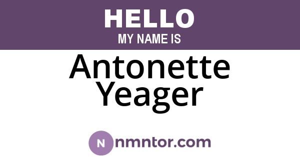 Antonette Yeager