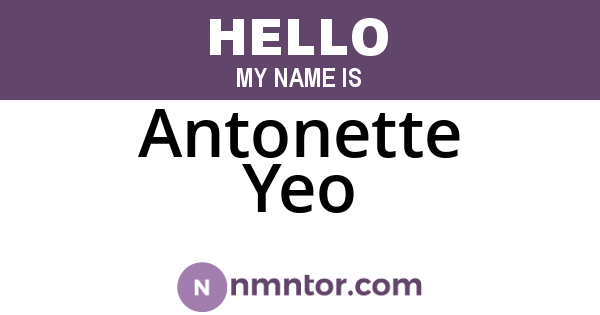 Antonette Yeo