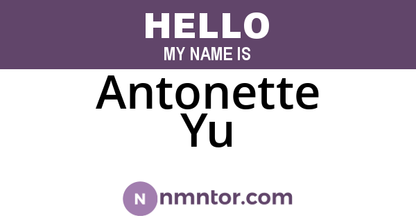 Antonette Yu