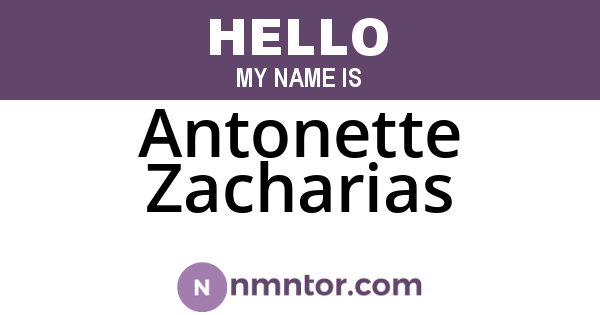 Antonette Zacharias