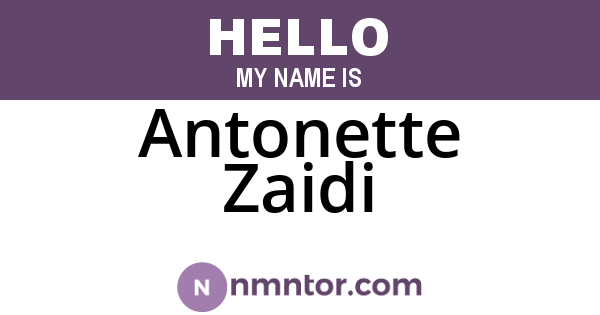 Antonette Zaidi