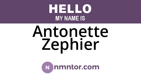 Antonette Zephier