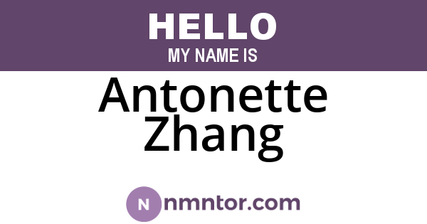 Antonette Zhang