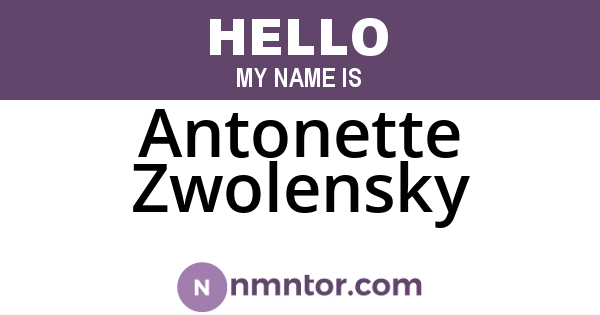 Antonette Zwolensky