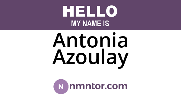 Antonia Azoulay