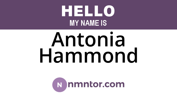 Antonia Hammond