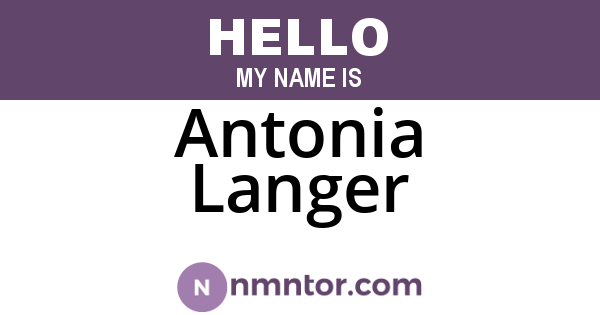 Antonia Langer