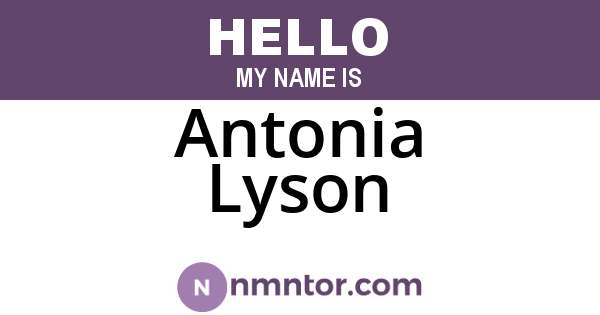Antonia Lyson