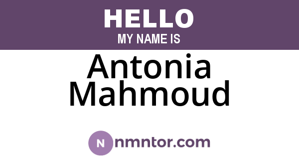 Antonia Mahmoud