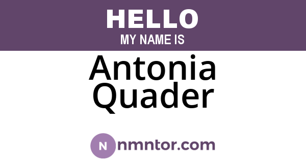 Antonia Quader