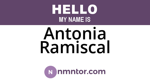 Antonia Ramiscal
