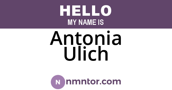 Antonia Ulich