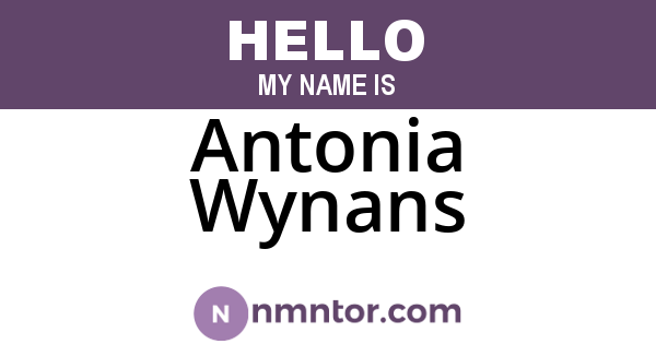 Antonia Wynans