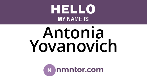Antonia Yovanovich