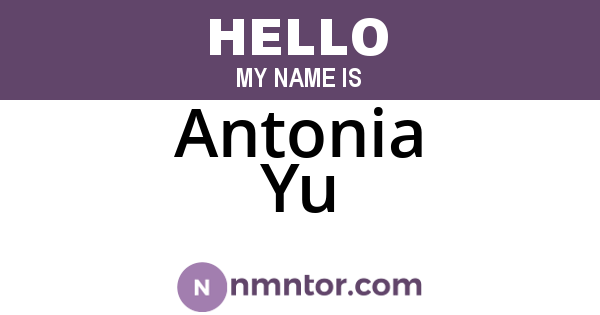 Antonia Yu