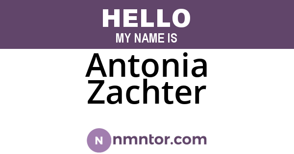 Antonia Zachter