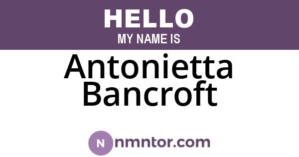 Antonietta Bancroft