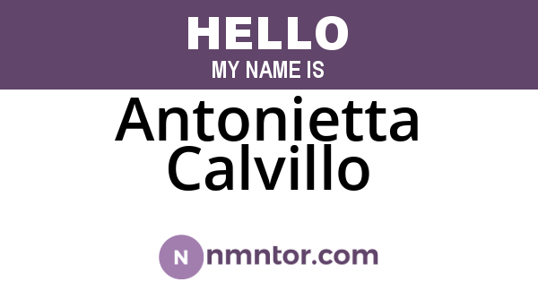 Antonietta Calvillo