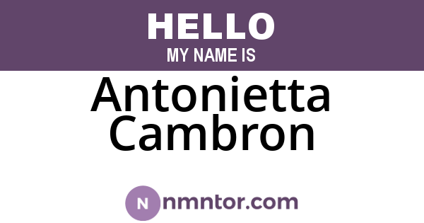 Antonietta Cambron