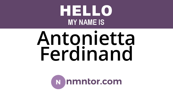 Antonietta Ferdinand