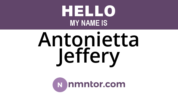 Antonietta Jeffery