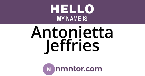 Antonietta Jeffries