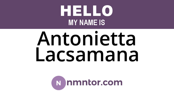 Antonietta Lacsamana