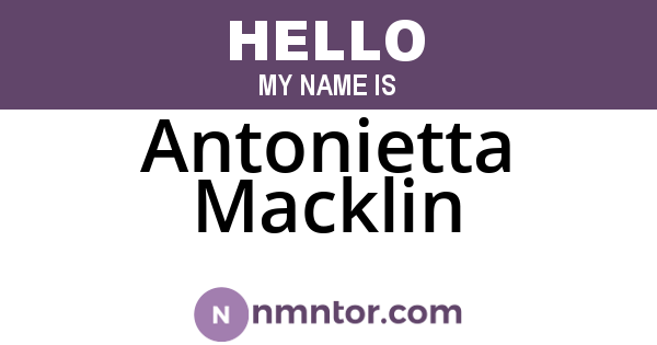 Antonietta Macklin
