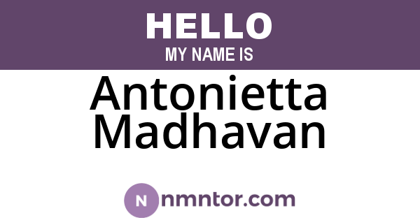 Antonietta Madhavan
