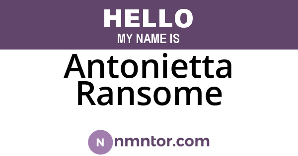 Antonietta Ransome