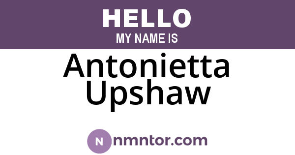 Antonietta Upshaw