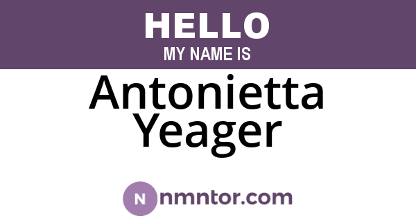 Antonietta Yeager