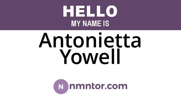 Antonietta Yowell