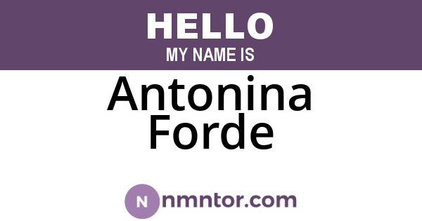 Antonina Forde