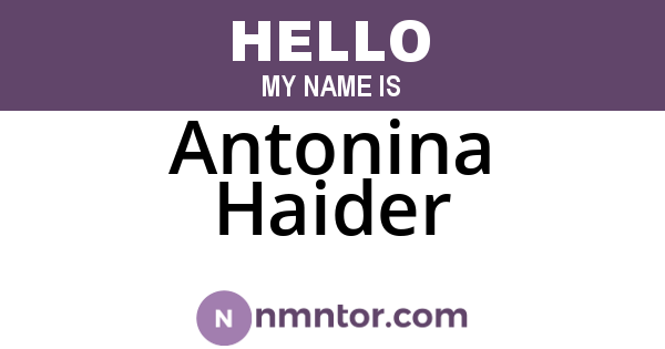 Antonina Haider