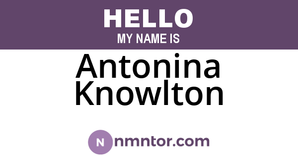 Antonina Knowlton