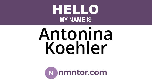 Antonina Koehler