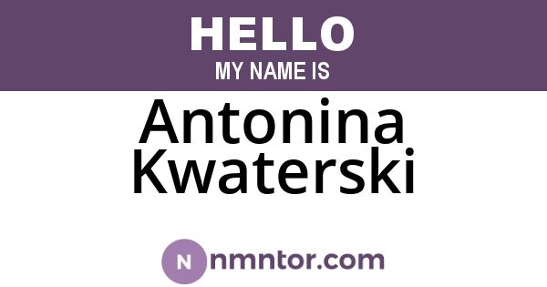 Antonina Kwaterski