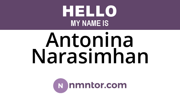 Antonina Narasimhan