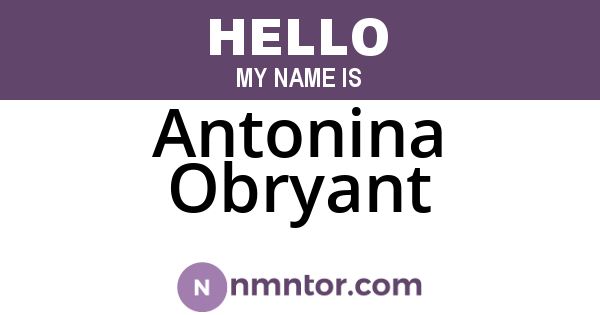 Antonina Obryant