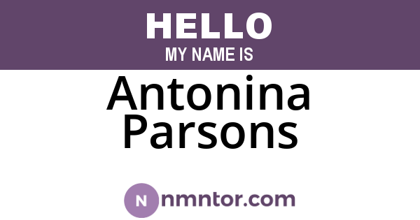 Antonina Parsons