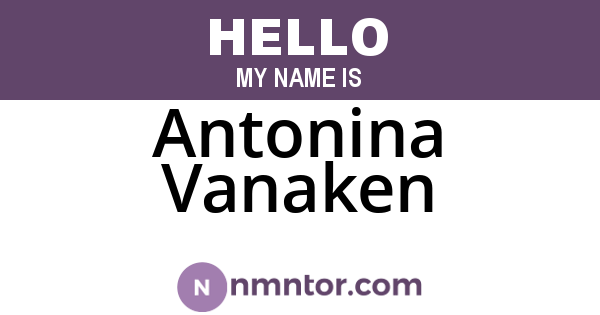 Antonina Vanaken