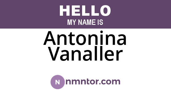 Antonina Vanaller