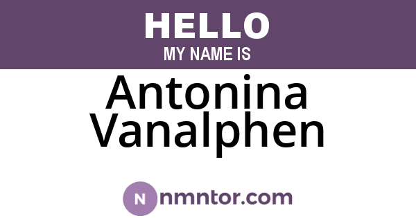 Antonina Vanalphen