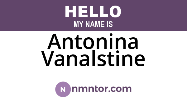 Antonina Vanalstine
